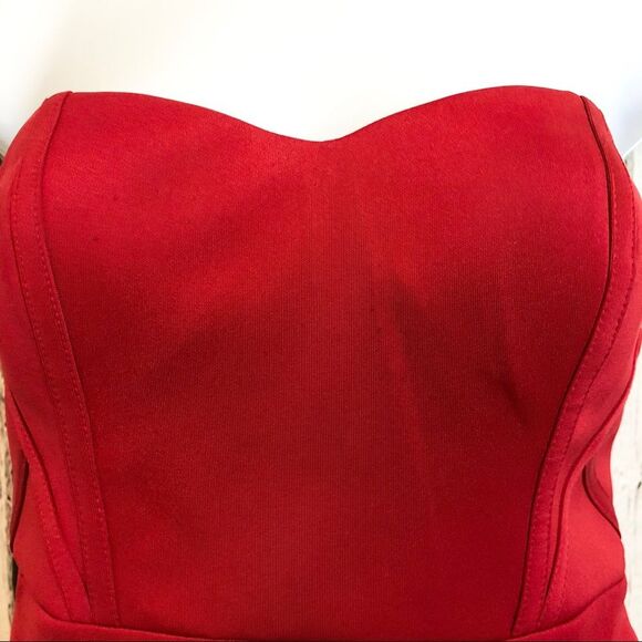 Adrianna Papell Red Hailey Logan Highlow HOCO semi formal dress - Picture 6 of 8